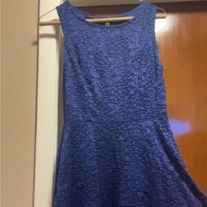 City Triangles Blue Lace Kids Formal Dress